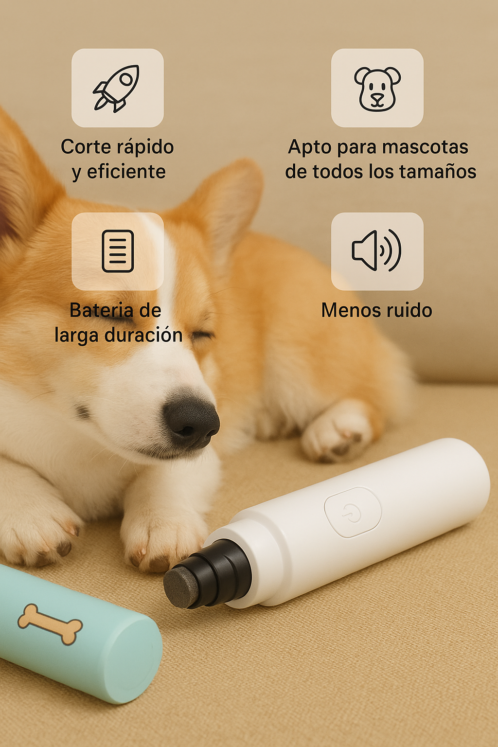 🐾 Cortauñas Eléctrico Profesional para Perros y Gatos